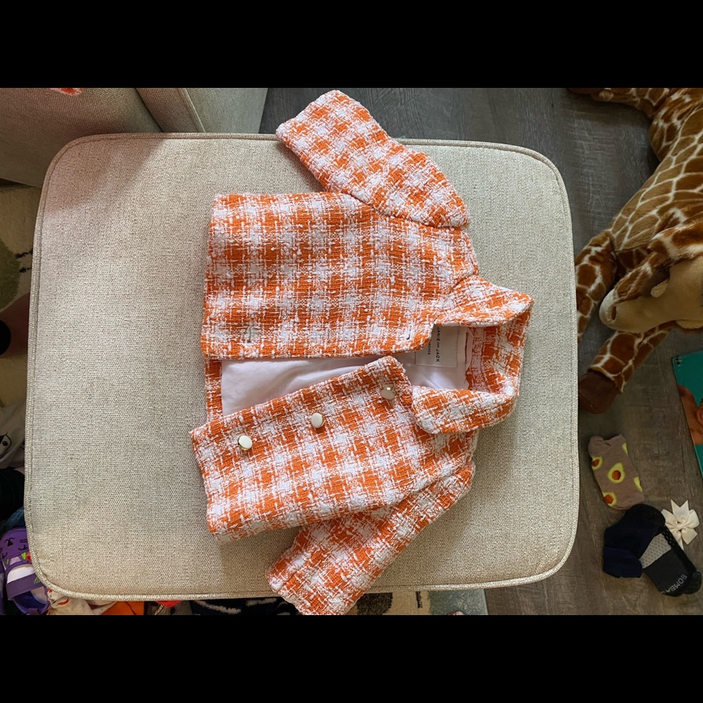 Janie and Jack orange plaid matching jacket and dress - Picture 8 of 8